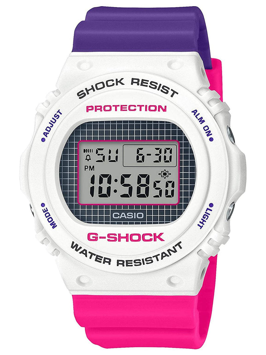 Casio G Shock THROWBACK COLORS 90s Pink Purple Digital Watch DW5700T Altivo