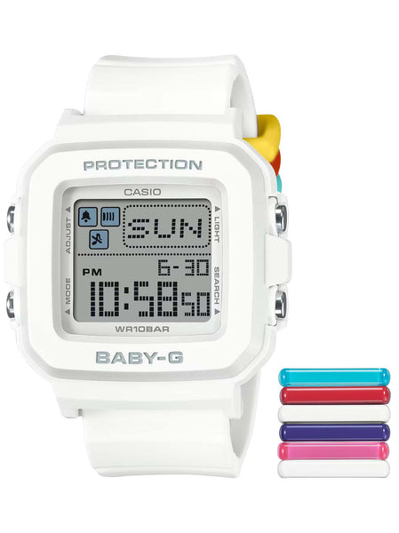 Casio BABY-G+PLUS Pixel Art White Digital Womens Watch w/ 9 Loops BGD10L-7 - Shop at Altivo.com
