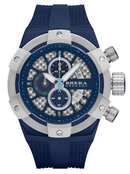 Brera Orologi SUPERSPORTIVO Blue 48mm Chrono Mens Watch BRSSC4919B - Shop at Altivo.com