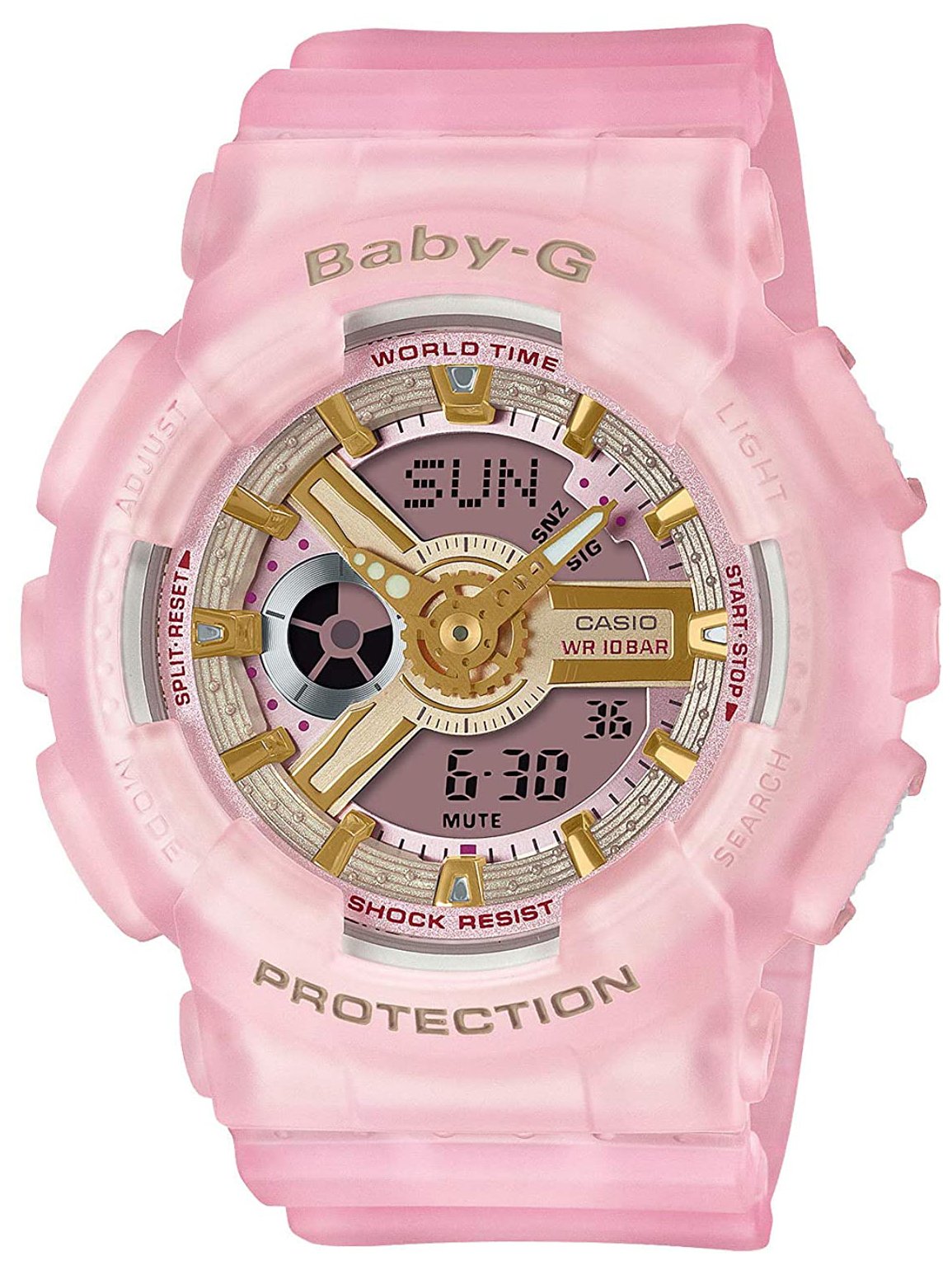 Casio Baby-G SEA GLASS COLOR Pink Ana-Digi Womens Watch BA110SC-4A