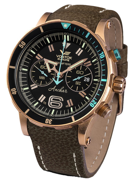 Vostok-Europe ANCHAR Bronze Chronograph - Mens Diving Watch 6S21-510O5 ...