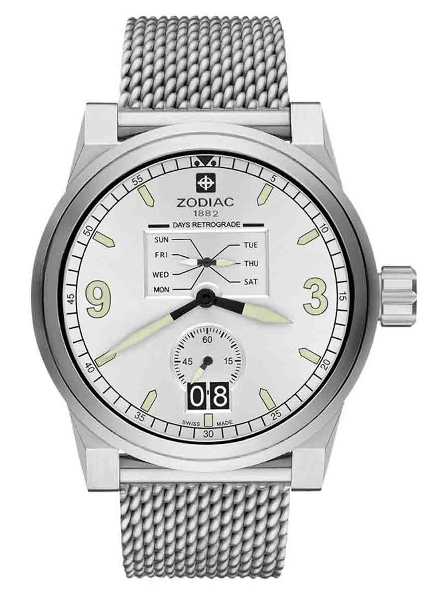 Zodiac ZMX-04 Limited Edition Mens Aviator White Silver Watch ZO8565
